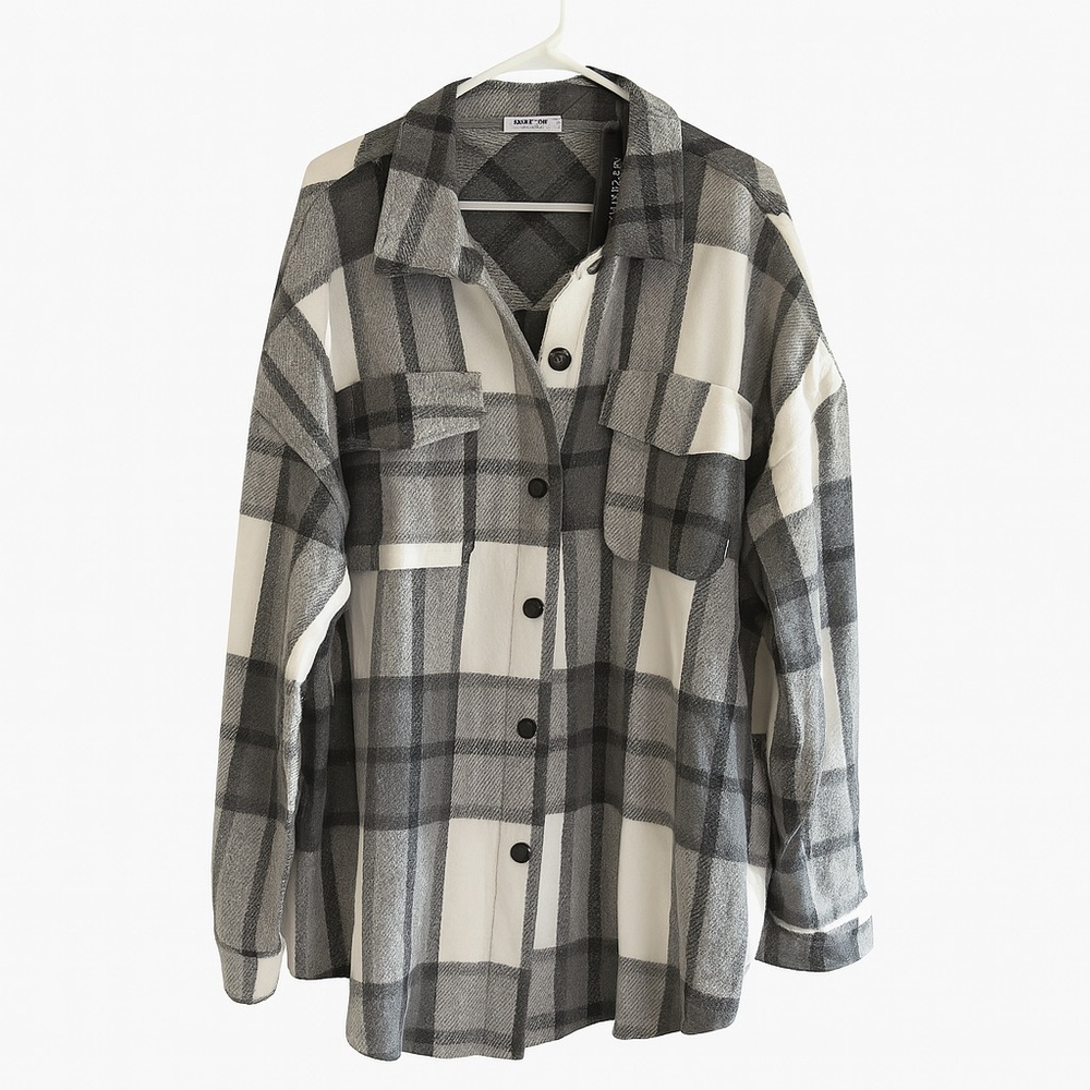 In’ Voland Black & White Check Shirt Jacket | Cozy Layers Meet City Cool 🖤🤍